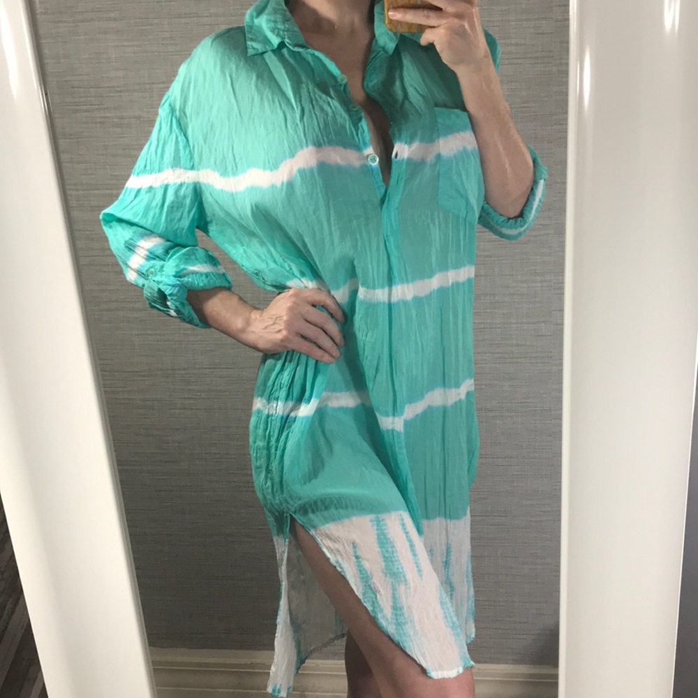 NEW tie dye tunic shirt dress coverup